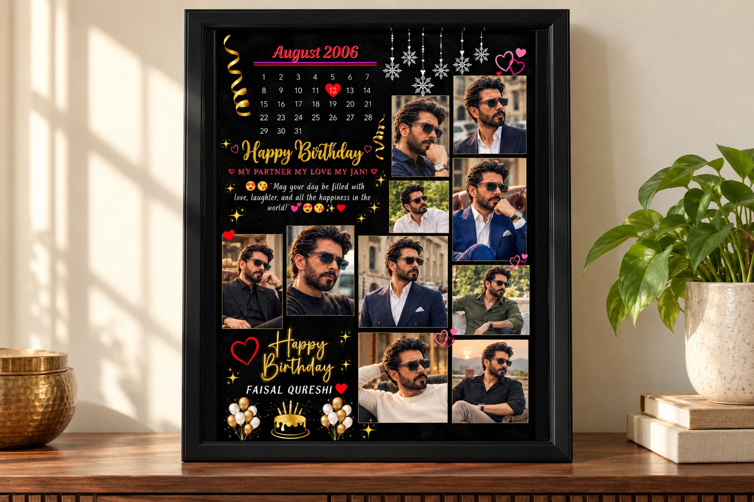 Dark premium birthday frame