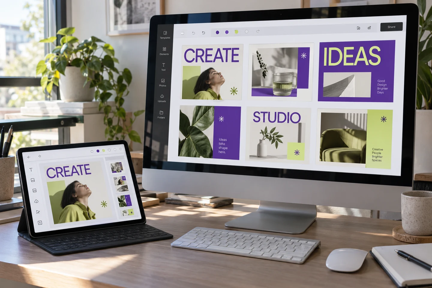 Editable Canva template system concept