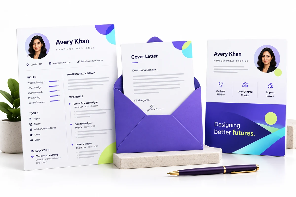 CV, Cover Letter & LinkedIn Kit concept illustration