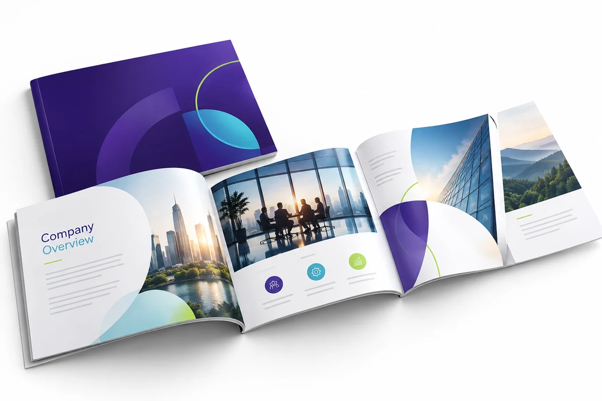 6-Page Company Profile Design concept illustration