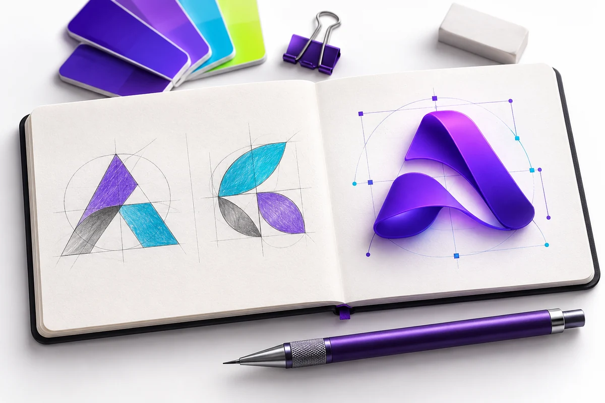 Custom Logo Design concept illustration