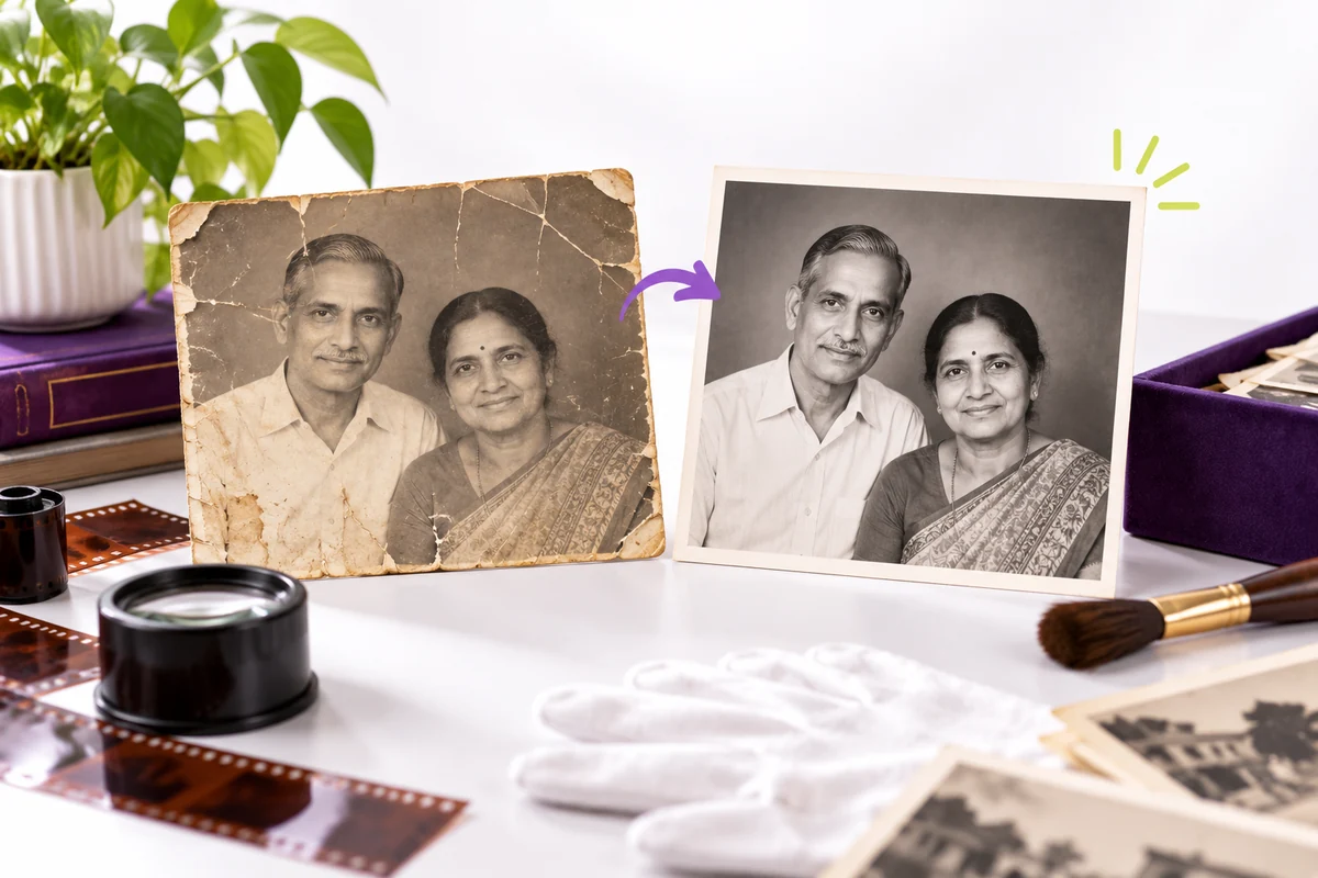 Old Photo Restoration concept illustration