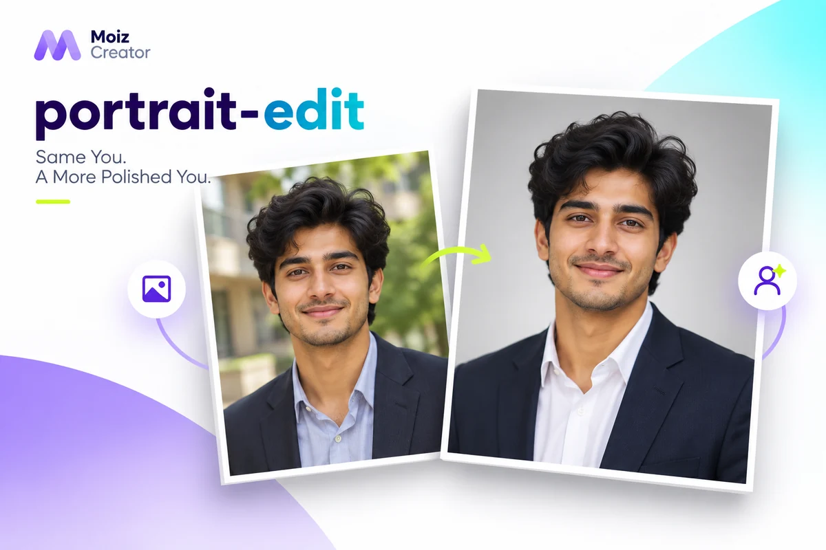 Portrait Retouching & Background concept illustration