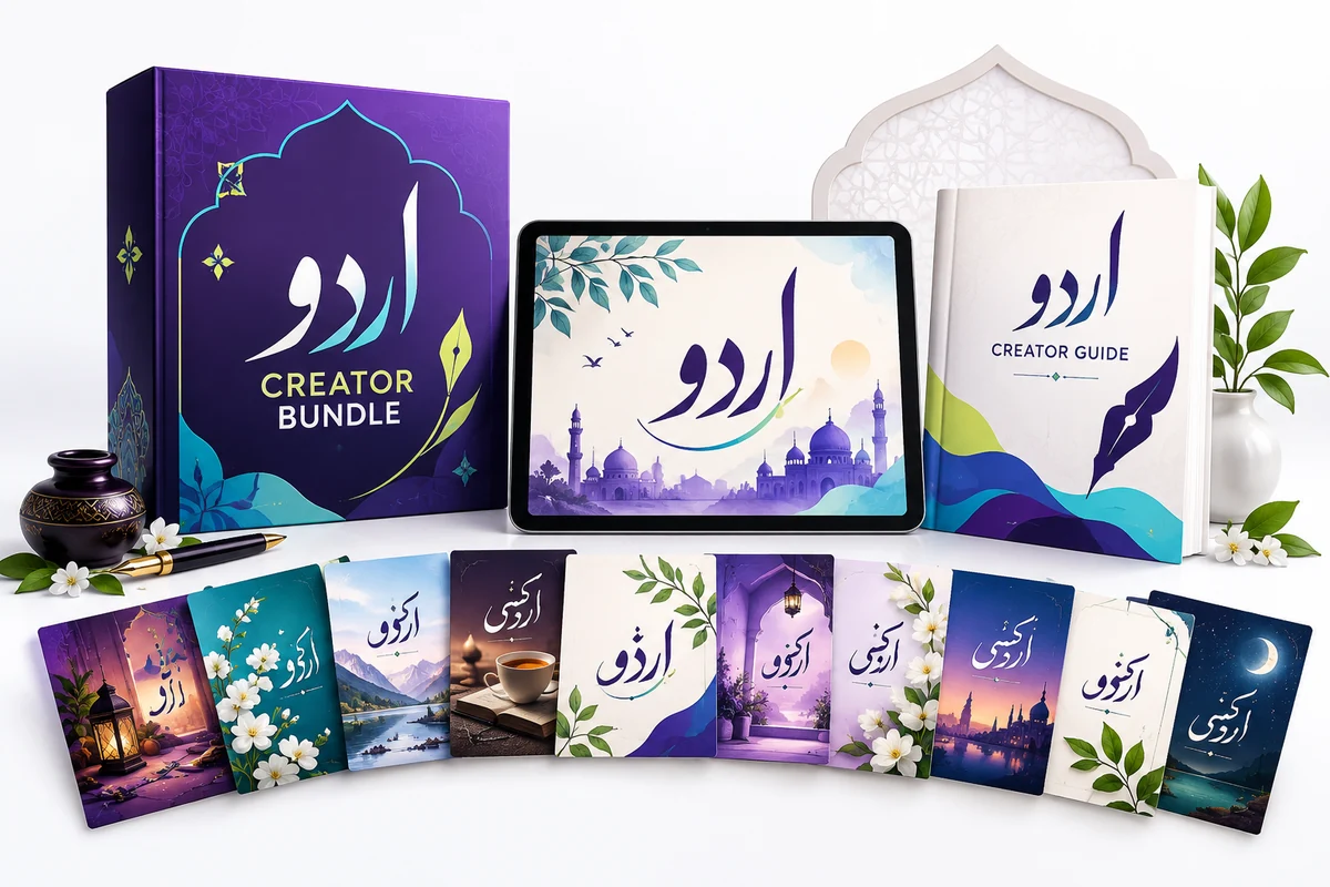 Canva + Urdu Creator Bundle concept illustration