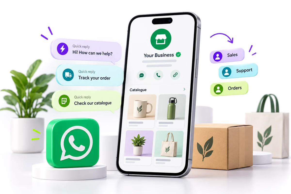 WhatsApp Business Profile & Catalogue concept illustration